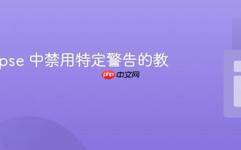 在 Eclipse 中禁用特定警告的教程