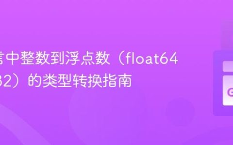 Go语言中整数到浮点数（float64/float32）的类型转换指南