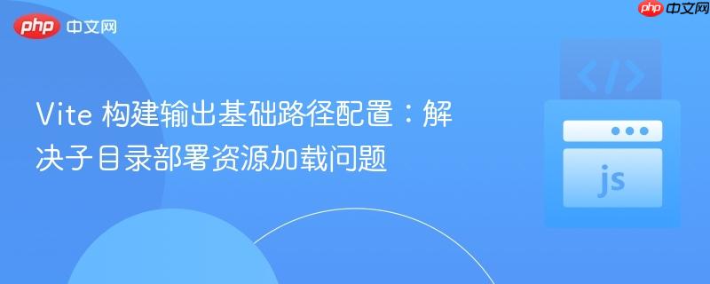 Vite 构建输出基础路径配置:解决子目录部署资源加载问题