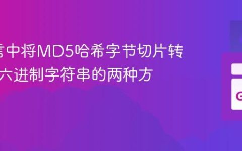 Go语言中将MD5哈希字节切片转换为十六进制字符串的两种方法