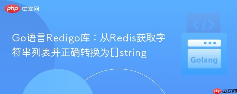 Go语言Redigo库：从Redis获取字符串列表并正确转换为[]string
