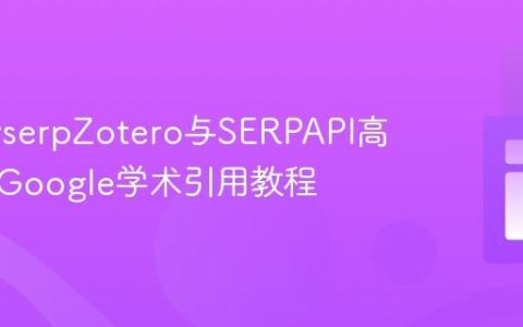 使用pyserpZotero与SERPAPI高效获取Google学术引用教程