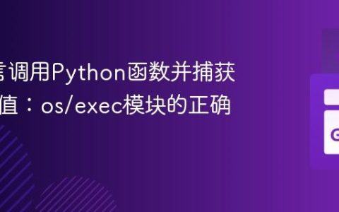Go语言调用Python函数并捕获其返回值：os/exec模块的正确用法