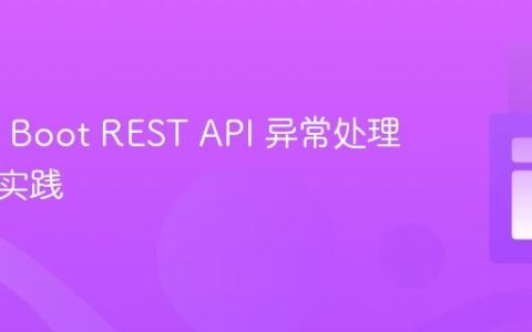 Spring Boot REST API 异常处理的最佳实践