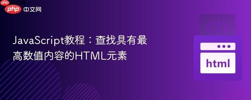 JavaScript教程:查找具有最高数值内容的HTML元素