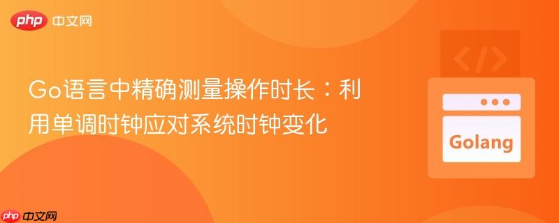 Go语言中精确测量操作时长:利用单调时钟应对系统时钟变化