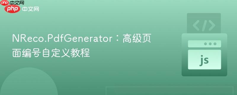 NReco.PdfGenerator:高级页面编号自定义教程