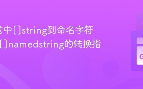 Go语言中[]string到命名字符串切片[]namedstring的转换指南