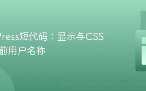 WordPress短代码：显示与CSS美化当前用户名称