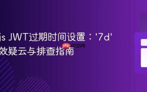 Node.js JWT过期时间设置：‘7d’参数失效疑云与排查指南