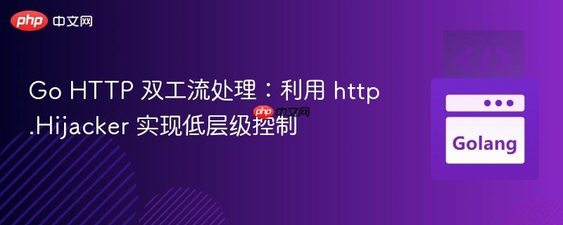 Go HTTP 双工流处理:利用 http.Hijacker 实现低层级控制