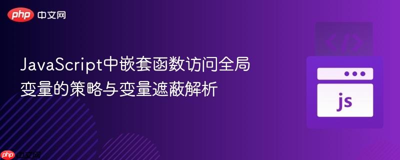 JavaScript中嵌套函数访问全局变量的策略与变量遮蔽解析