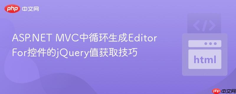 ASP.NET MVC中循环生成EditorFor控件的jQuery值获取技巧