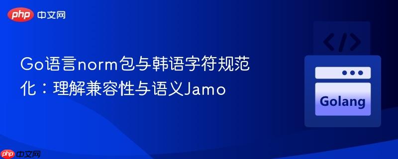 go语言norm包与韩语字符规范化:理解兼容性与语义jamo