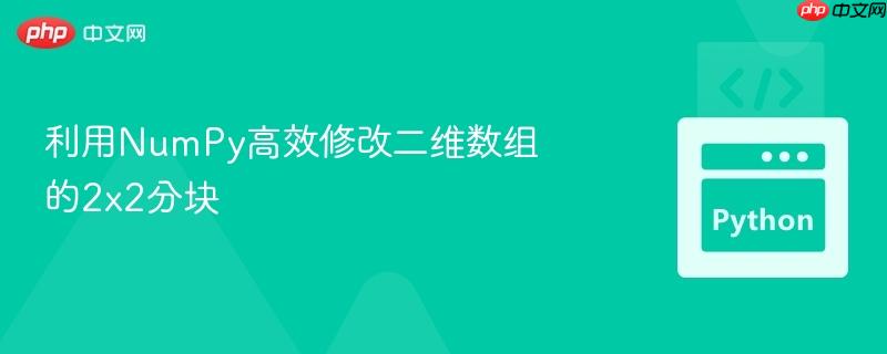利用numpy高效修改二维数组的2x2分块