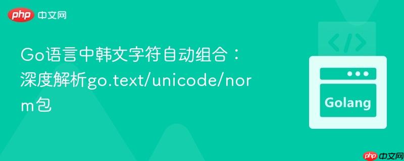 Go语言中韩文字符自动组合:深度解析go.text/unicode/norm包