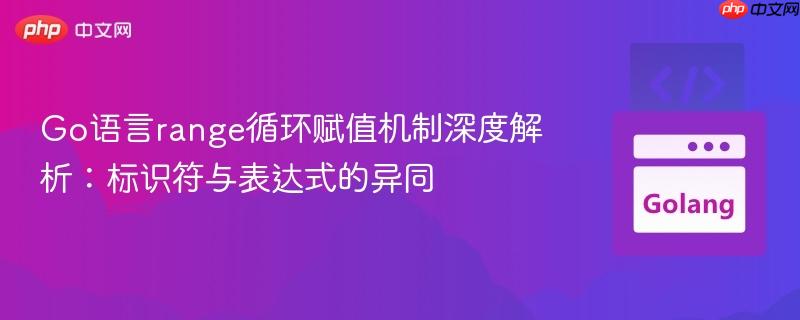 Go语言range循环赋值机制深度解析：标识符与表达式的异同