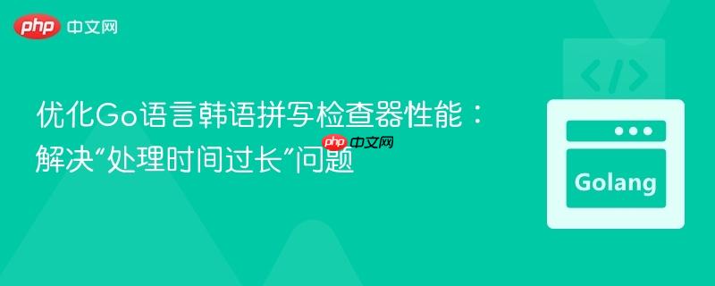 优化Go语言韩语拼写检查器性能:解决“处理时间过长”问题