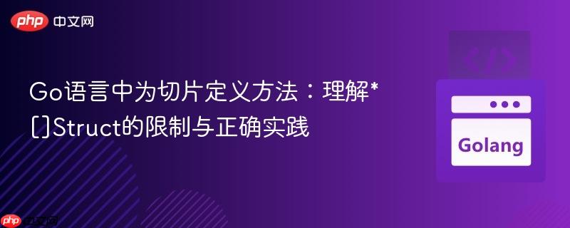 Go语言中为切片定义方法：理解*[]Struct的限制与正确实践