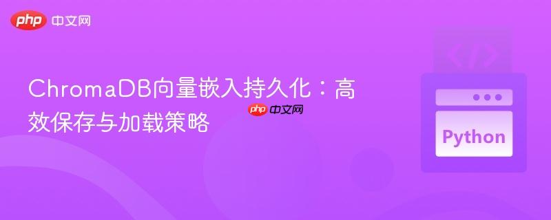 ChromaDB向量嵌入持久化:高效保存与加载策略