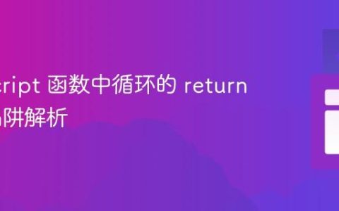 JavaScript 函数中循环的 return 语句陷阱解析