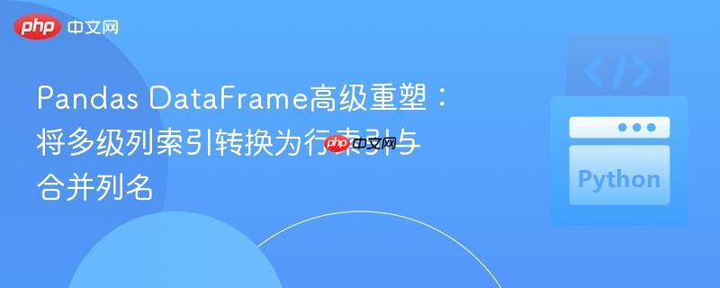 pandas dataframe高级重塑:将多级列索引转换为行索引与合并列名