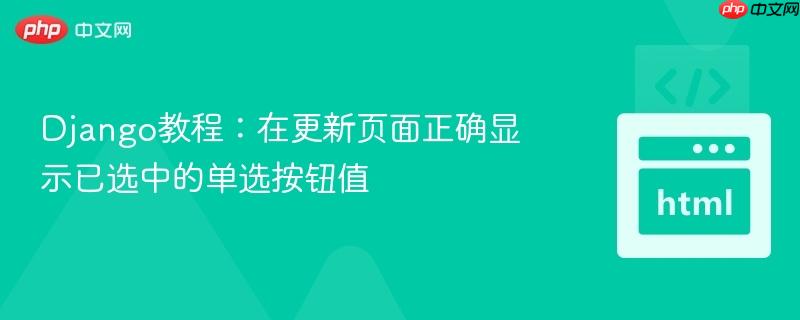 Django教程:在更新页面正确显示已选中的单选按钮值