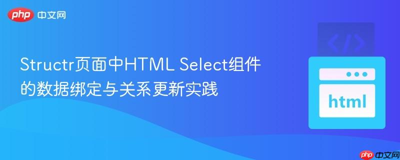 Structr页面中HTML Select组件的数据绑定与关系更新实践