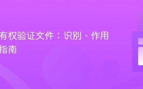 网站所有权验证文件：识别、作用与管理指南