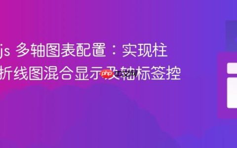 Chart.js 多轴图表配置：实现柱状图与折线图混合显示及轴标签控制