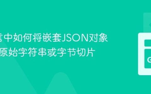 Go语言中如何将嵌套JSON对象解组为原始字符串或字节切片