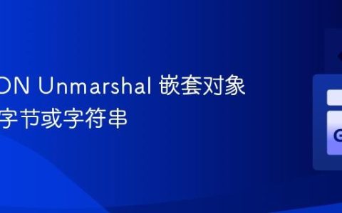 Go JSON Unmarshal 嵌套对象为原始字节或字符串