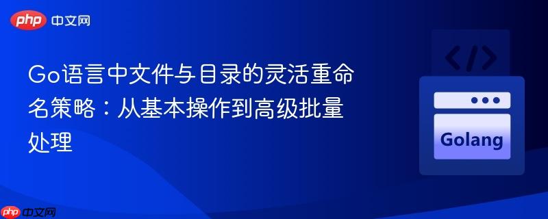 Go语言中文件与目录的灵活重命名策略:从基本操作到高级批量处理