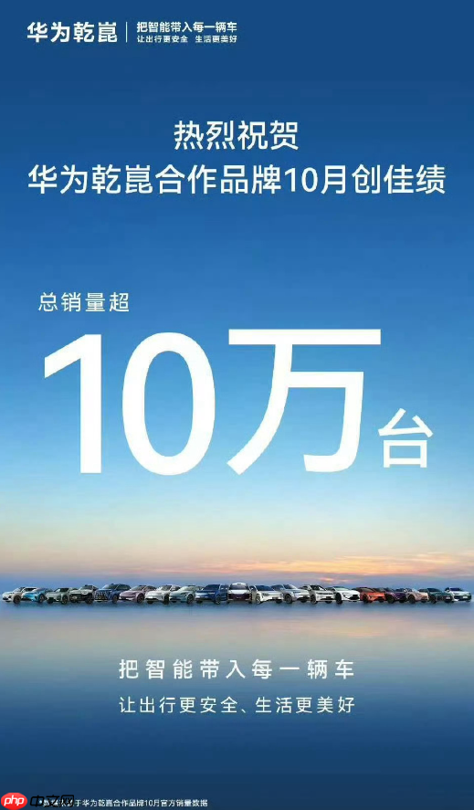 华为乾崑合作品牌10月汽车销量超10万 众人拾柴火焰高!