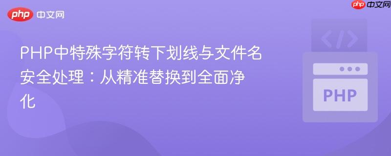 PHP中特殊字符转下划线与文件名安全处理:从精准替换到全面净化