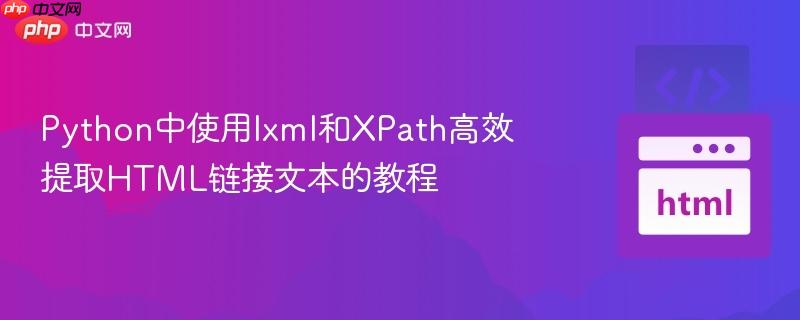 Python中使用lxml和XPath高效提取HTML链接文本的教程