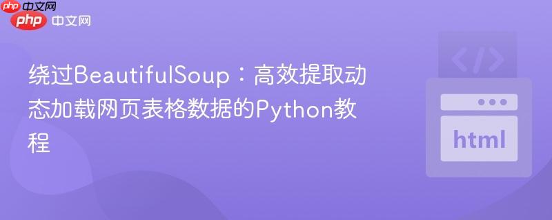 绕过BeautifulSoup:高效提取动态加载网页表格数据的Python教程
