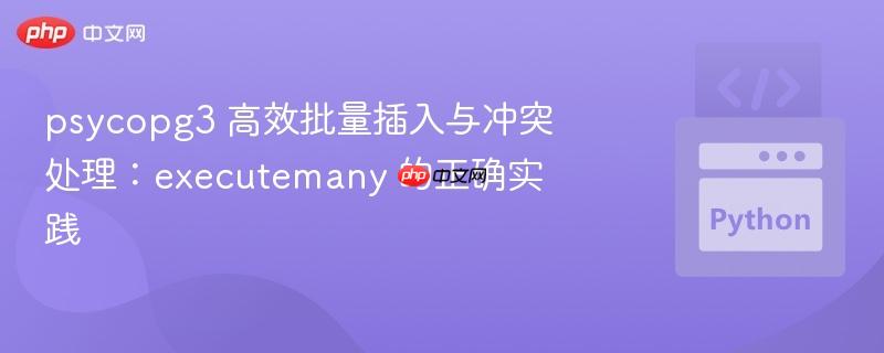 psycopg3 高效批量插入与冲突处理:executemany 的正确实践