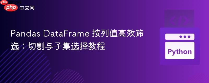 Pandas DataFrame 按列值高效筛选:切割与子集选择教程