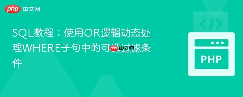 SQL教程:使用OR逻辑动态处理WHERE子句中的可选过滤条件