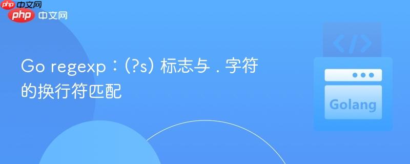 Go regexp:(?s) 标志与 . 字符的换行符匹配