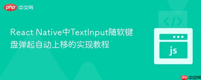 react native中textinput随软键盘弹起自动上移的实现教程