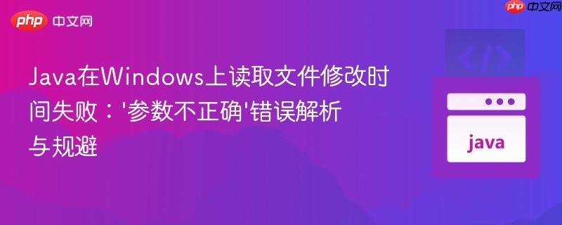 Java在Windows上读取文件修改时间失败:‘参数不正确’错误解析与规避