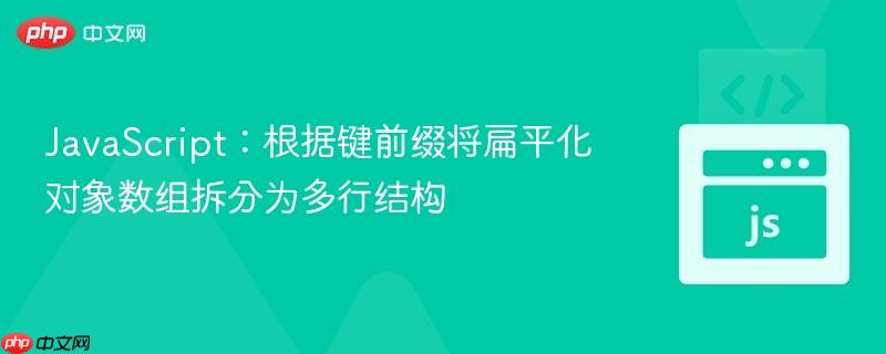 JavaScript:根据键前缀将扁平化对象数组拆分为多行结构