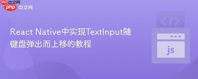 react native中实现textinput随键盘弹出而上移的教程