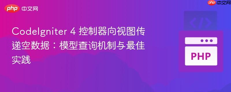 CodeIgniter 4 控制器向视图传递空数据:模型查询机制与最佳实践