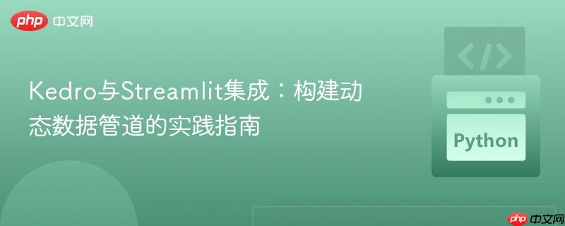 kedro与streamlit集成:构建动态数据管道的实践指南