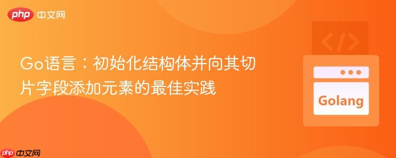Go语言:初始化结构体并向其切片字段添加元素的最佳实践