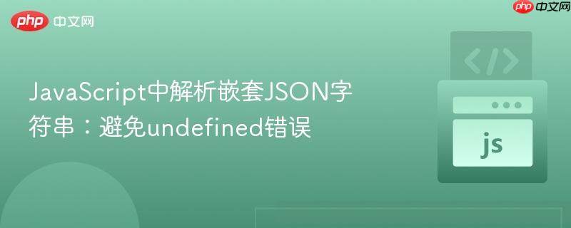 JavaScript中解析嵌套JSON字符串:避免undefined错误
