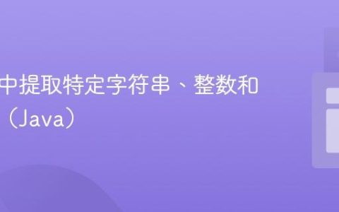 从文本中提取特定字符串、整数和浮点数（Java）